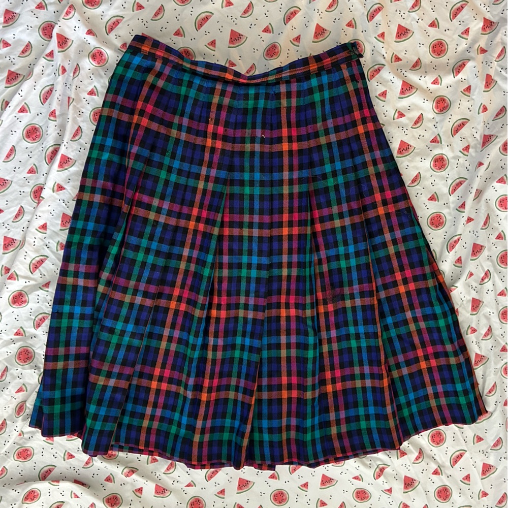 Rainbow colorful plaid skirt fun